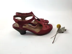 Miz Mooz "Carter" red leather low heeled sandals size 37