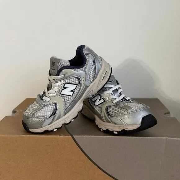 New Balance 530 White/Silver Toddler Sneakers- 10 C