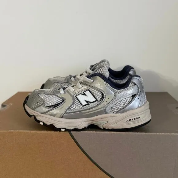 New Balance 530 White/Silver Toddler Sneakers- 10 C