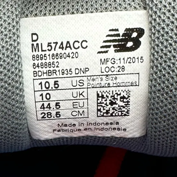 New Balance 574 “Paint Chip” Running Shoes Men’s Sz 10.5