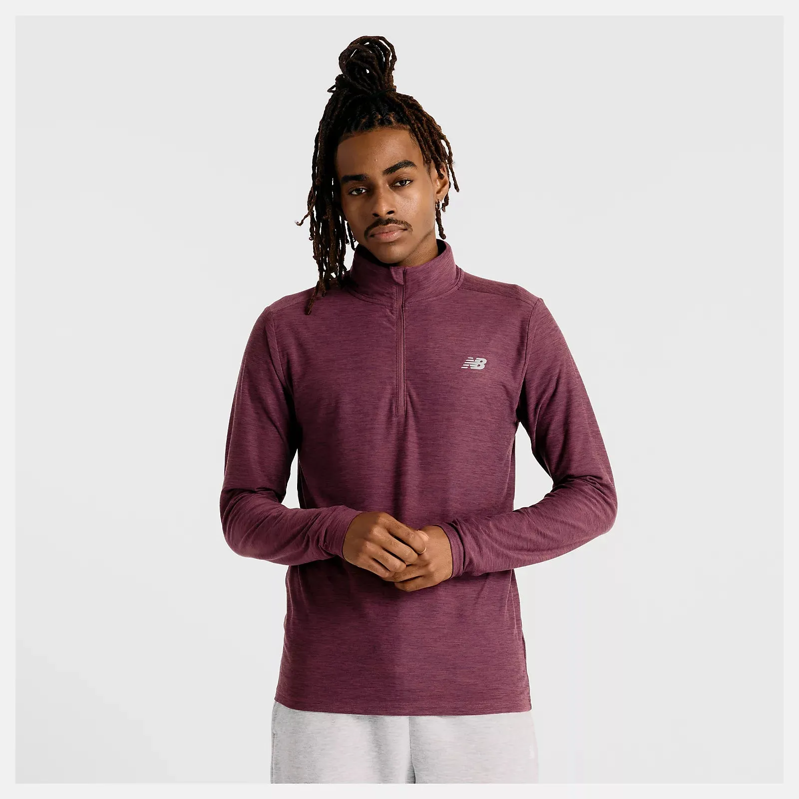 New Balance Men's Space Dye 1/4 Zip Long Shirt