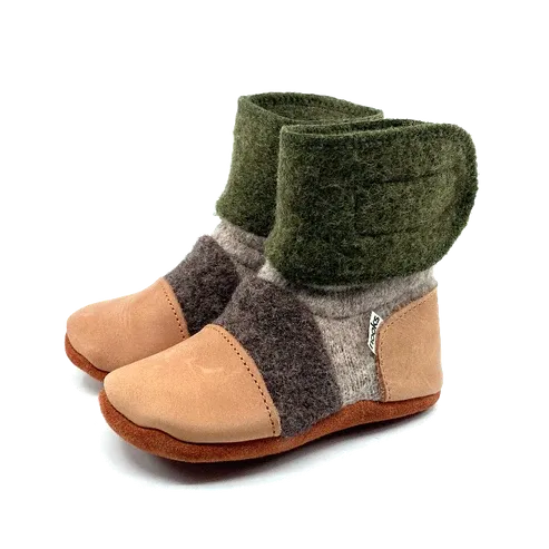 Nooks Design Felted Wool Booties (Olive)