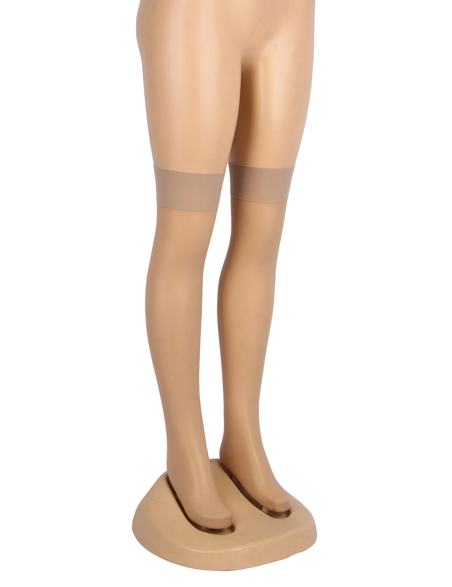 Nude & Black & White wide Brimmed Ribbed Stockings