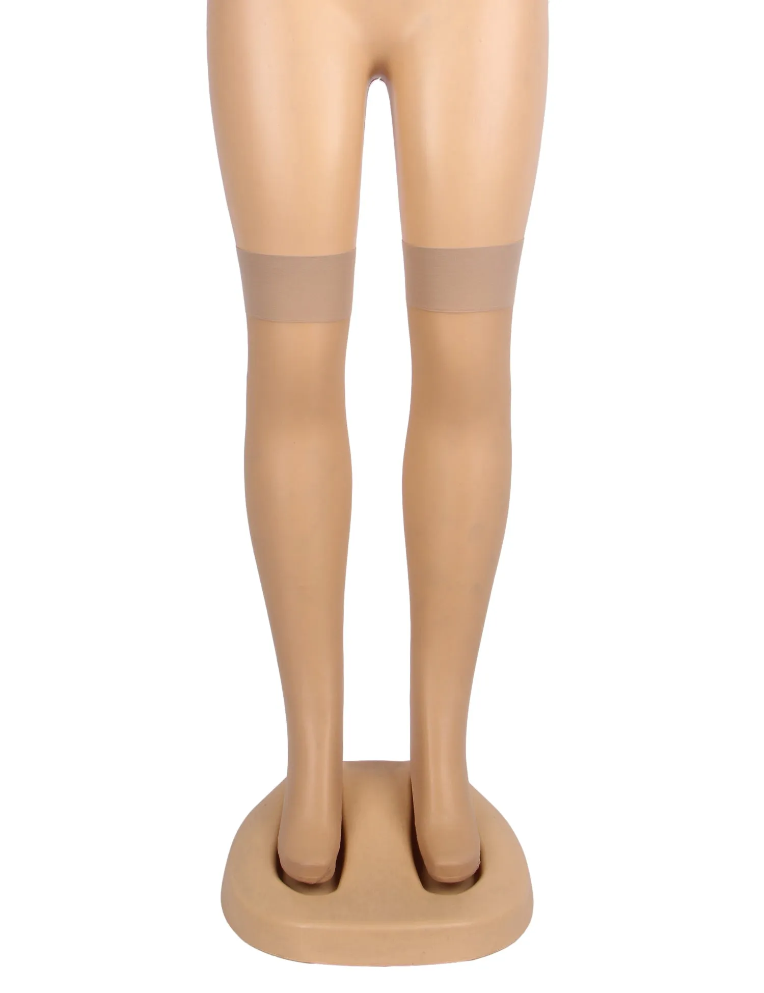 Nude & Black & White wide Brimmed Ribbed Stockings