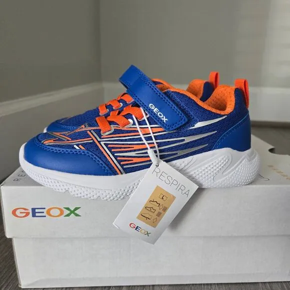 NWT Geox J Sprintye in Royal Orange Sneakers size US 12