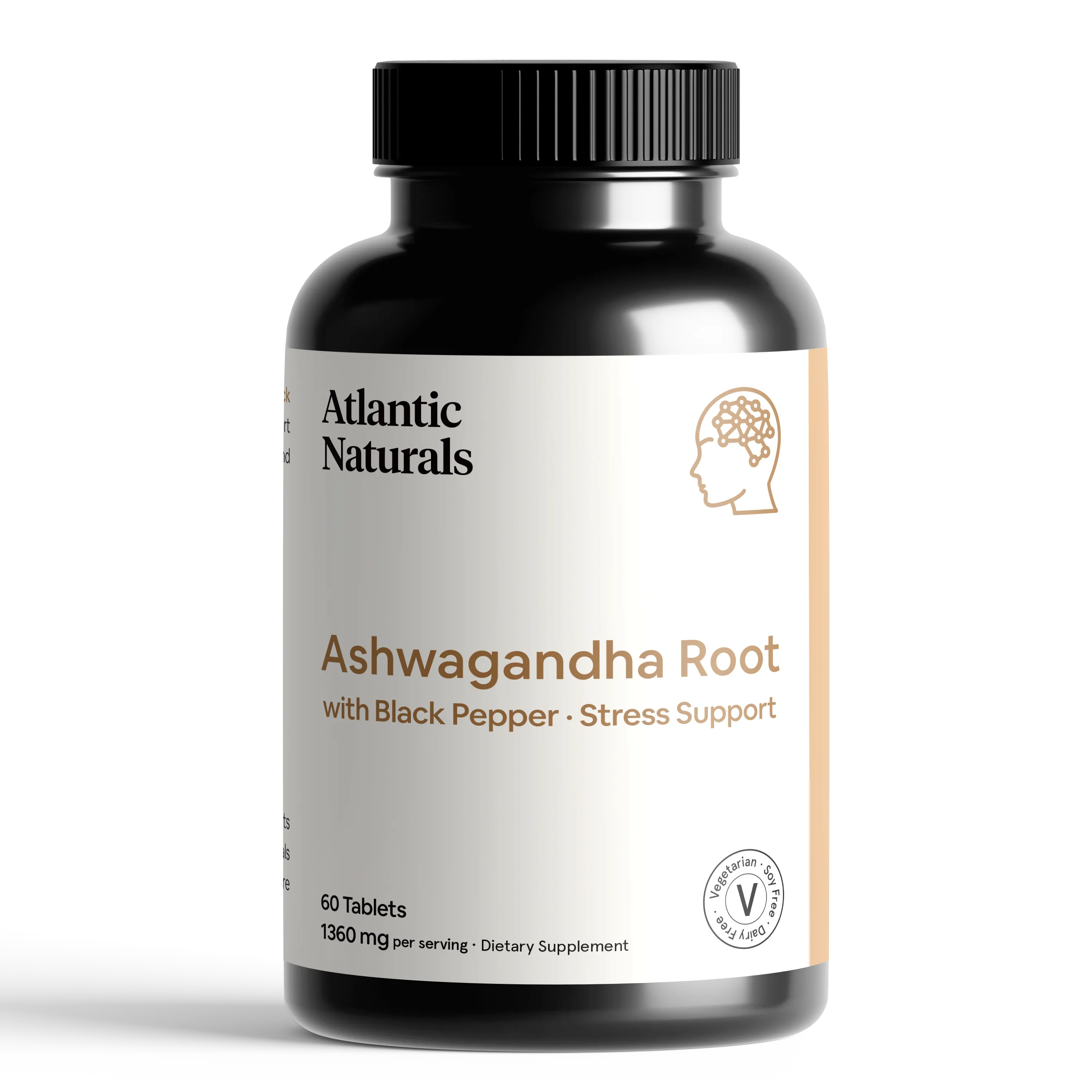 Organic Ashwagandha Root with Black Pepper | Vegan 1360 mg