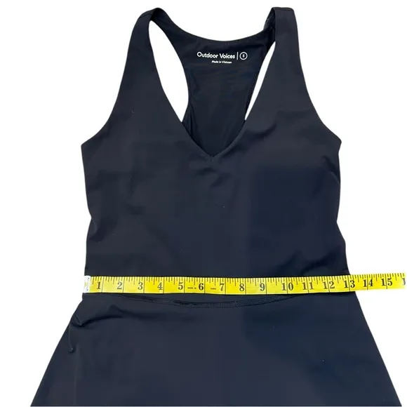Outdoor Voices Black Sleeveless V-Neck Stretchy Volley Dress Size Small