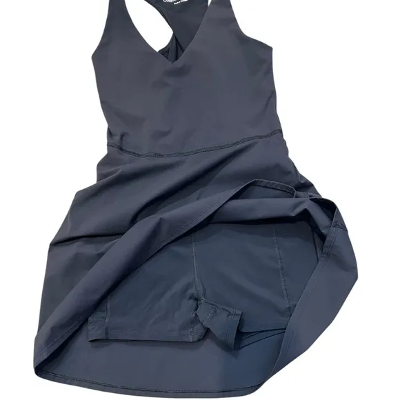 Outdoor Voices Black Sleeveless V-Neck Stretchy Volley Dress Size Small