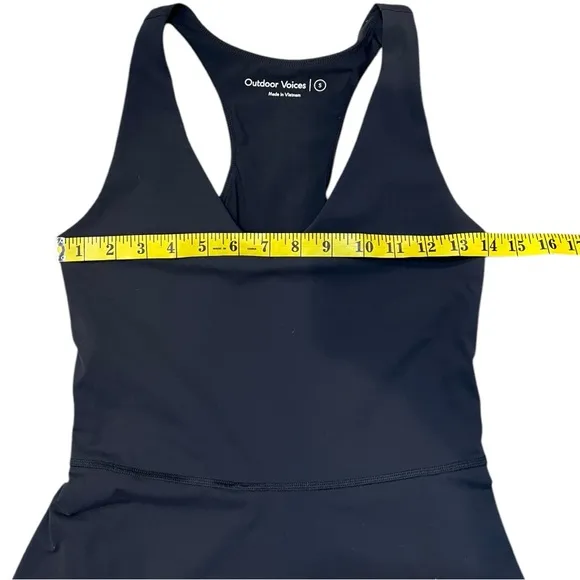 Outdoor Voices Black Sleeveless V-Neck Stretchy Volley Dress Size Small