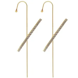 Pack of 2 Gold Plated Studded Cross Ear Cuff