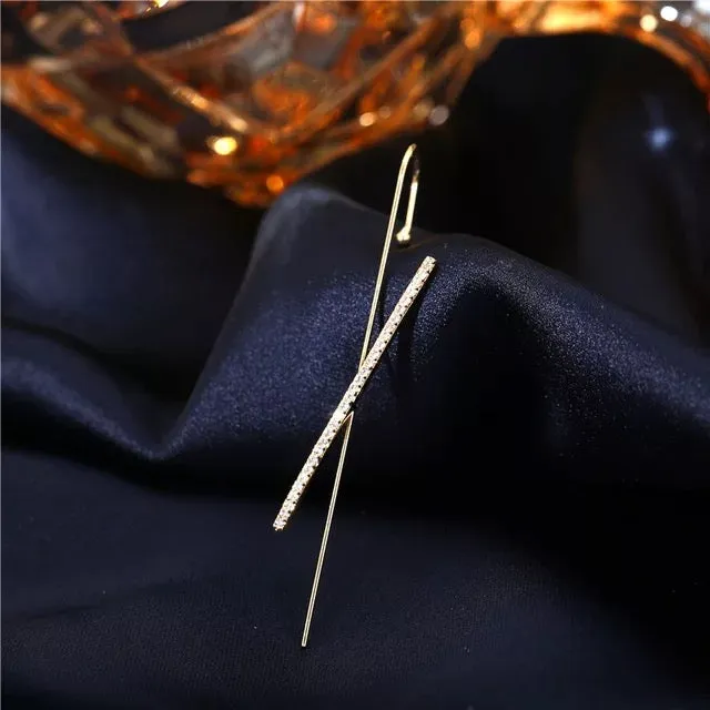 Pack of 2 Gold Plated Studded Cross Ear Cuff