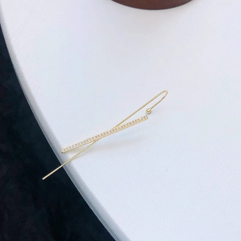 Pack of 2 Gold Plated Studded Cross Ear Cuff