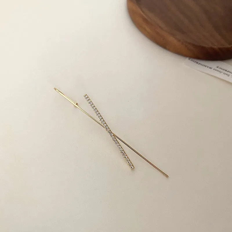 Pack of 2 Gold Plated Studded Cross Ear Cuff