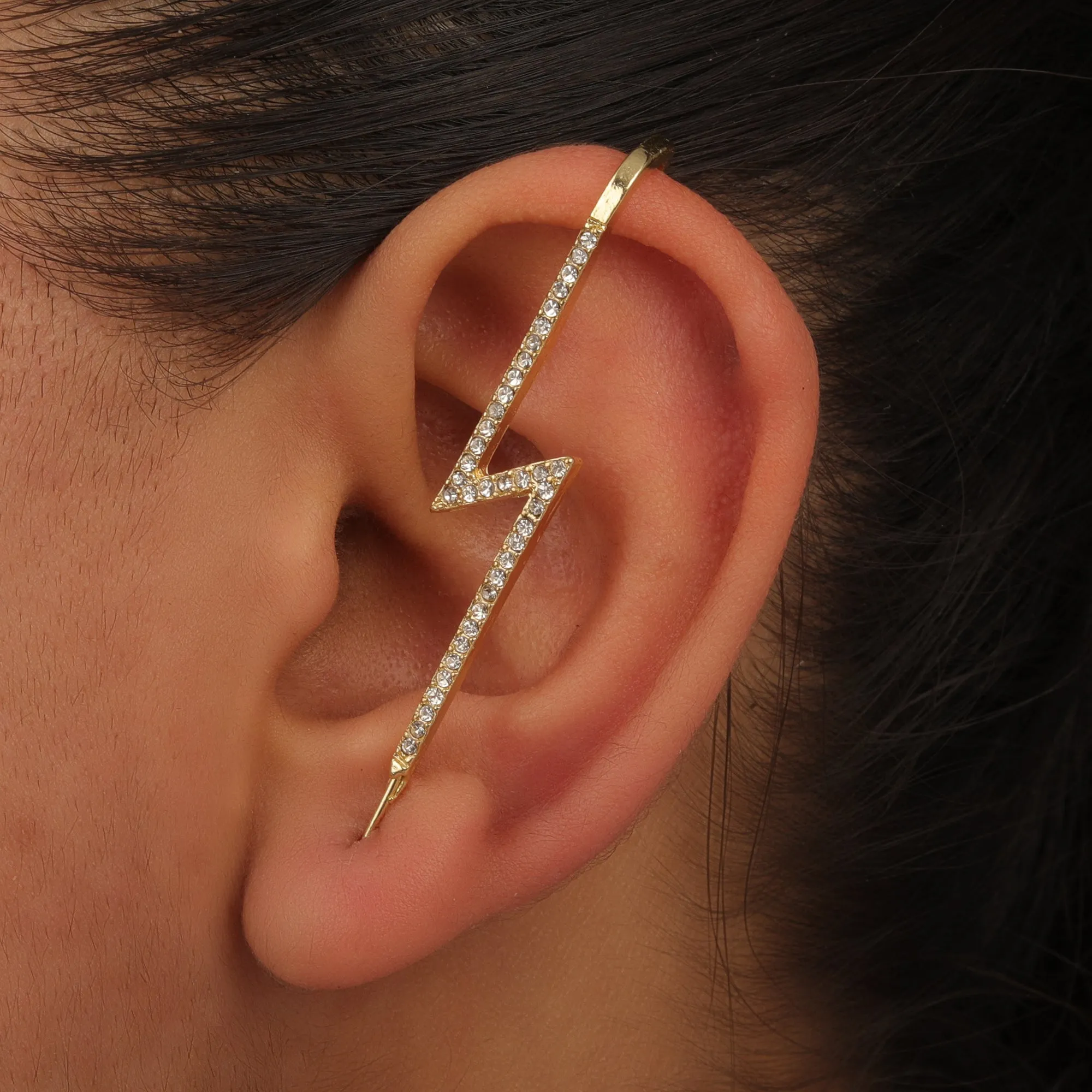 Pack Of 3 Butterfly Cross And Thunderbolt Ear Cuff