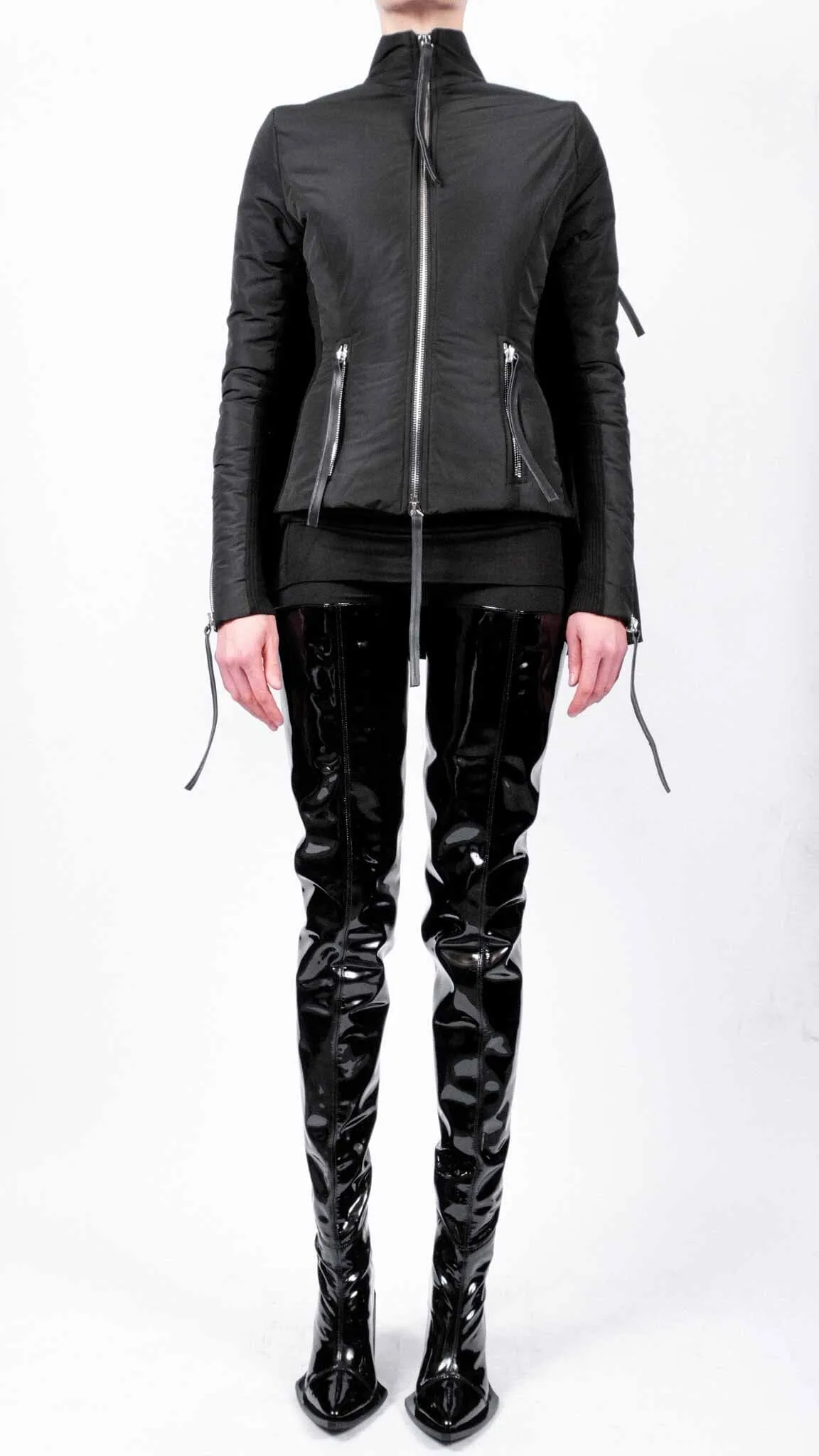 Padded Blazer with Zippers