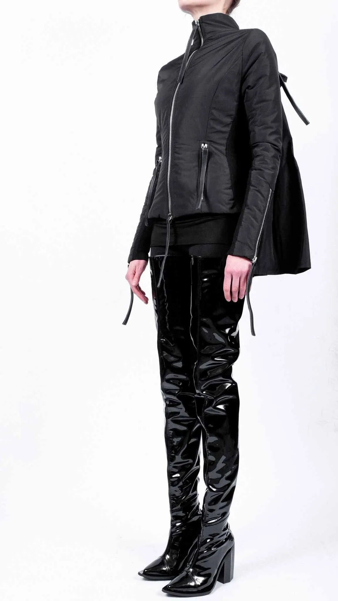 Padded Blazer with Zippers