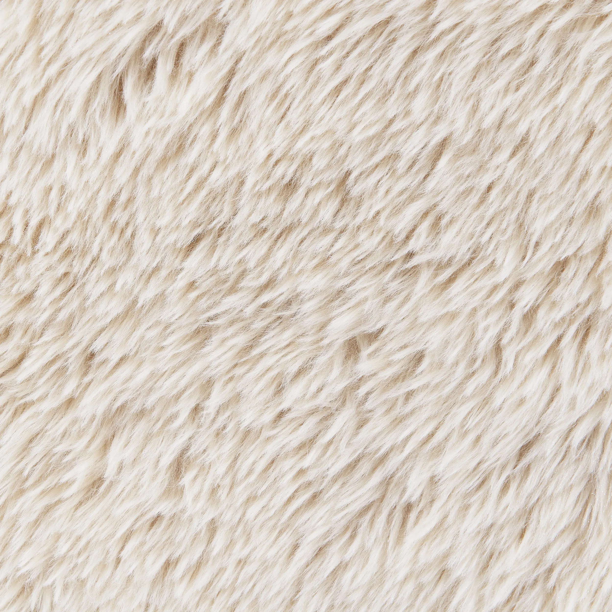 Paquet Faux Fur Upholstered Chair Solid Wood Arms Latte