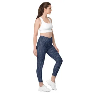 Patriot White Eagle Navy Crossover Leggings with Pockets