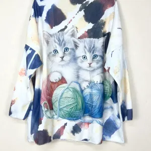 Patterned V-Neck Long Sleeve Sweater