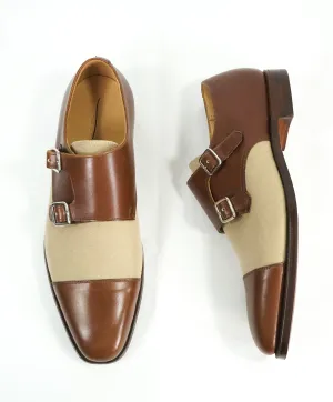 PAUL STUART by CROCKETT JONES - Mixed Media Monk Strap Loafer- 7 US