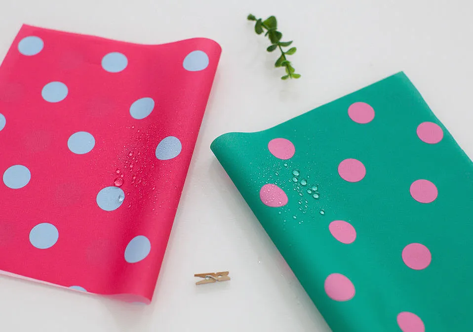Polka Dots Waterproof Fabric - Hot Pink or Green - By the Yard 85322