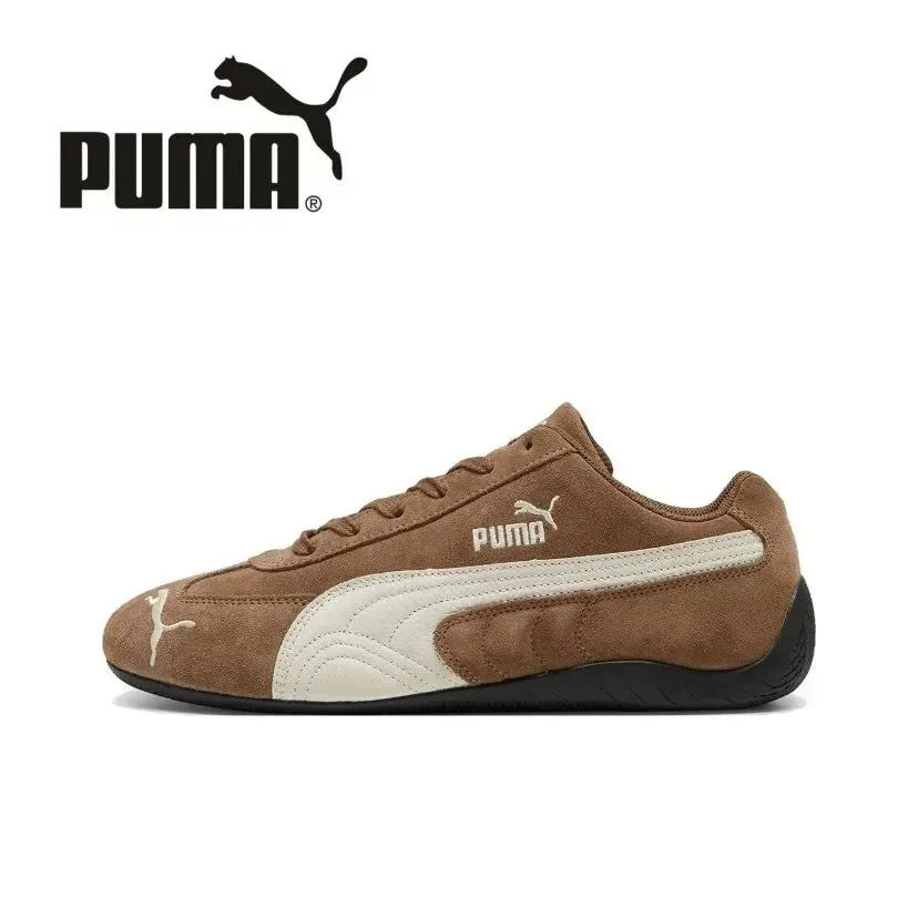 Puma Speedcat Archive Haute Coffee Frosted Ivory 398847-02 Non-slip and wear-resistant casual shoes （One size smaller）