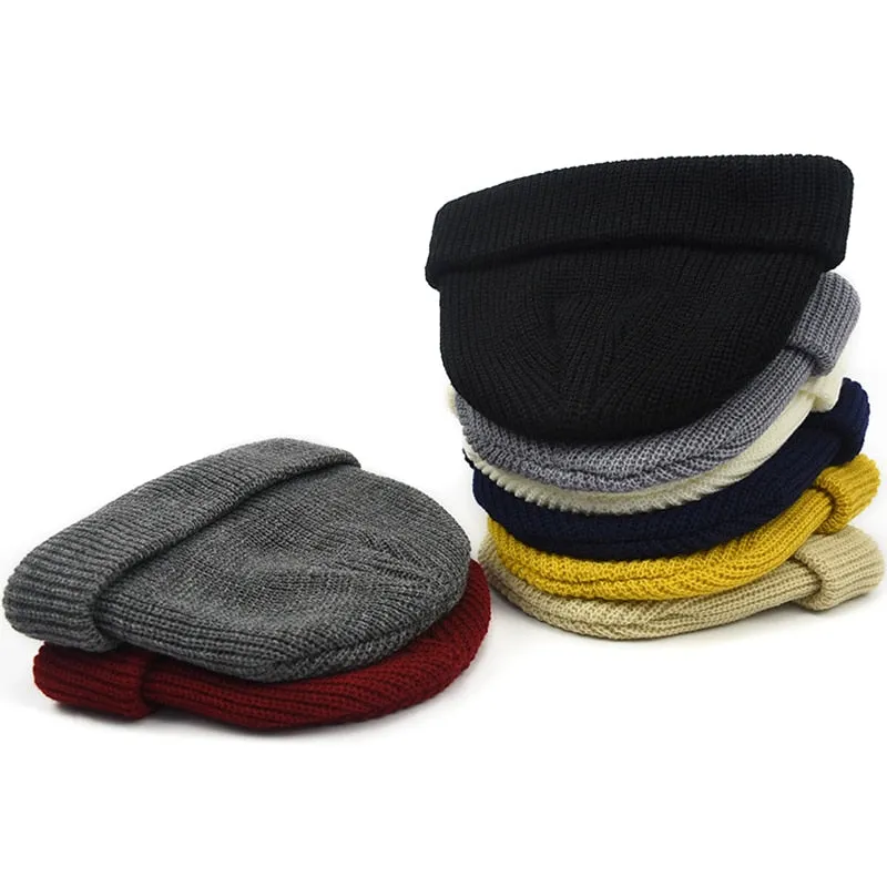 "CAPCUFF" Bonnet tricoté Streetwear Bleu marine - URB1™