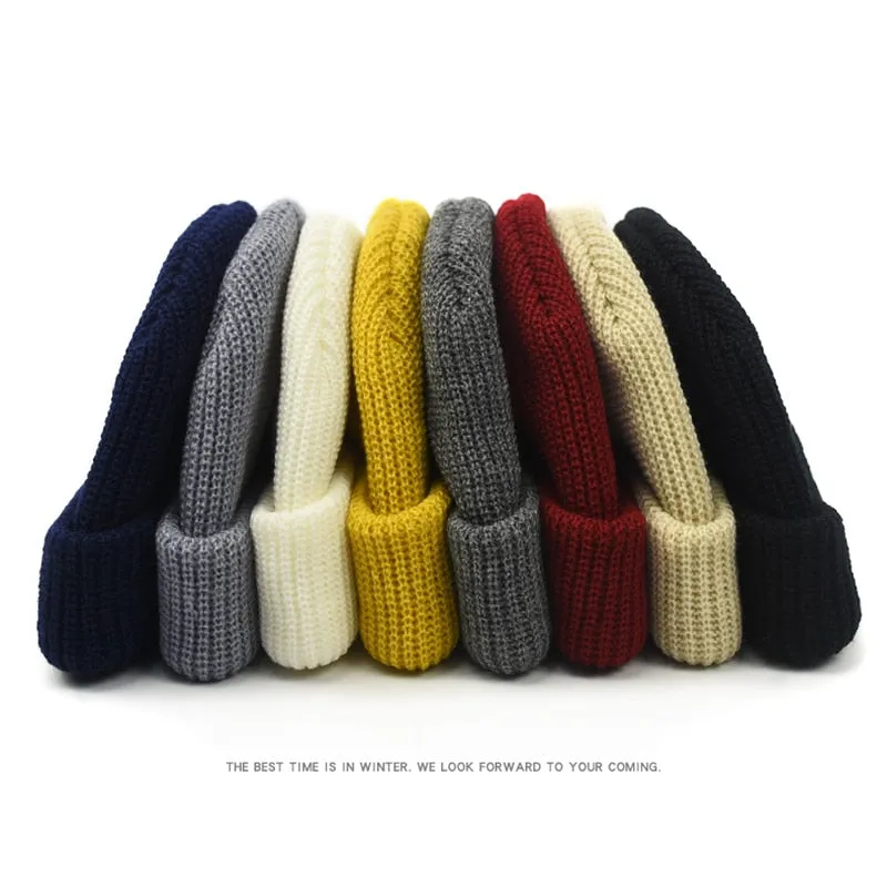 "CAPCUFF" Bonnet tricoté Streetwear Bleu marine - URB1™