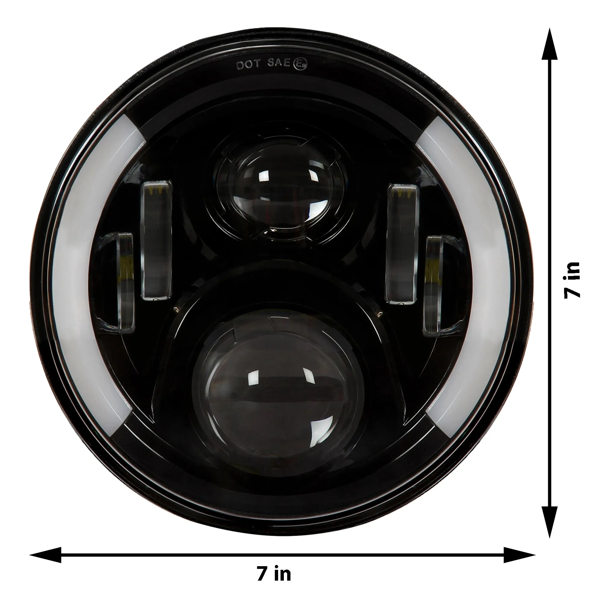 RE 7 Inch 6 LED Half Cut Hi-Low Headlight (75 Watt)