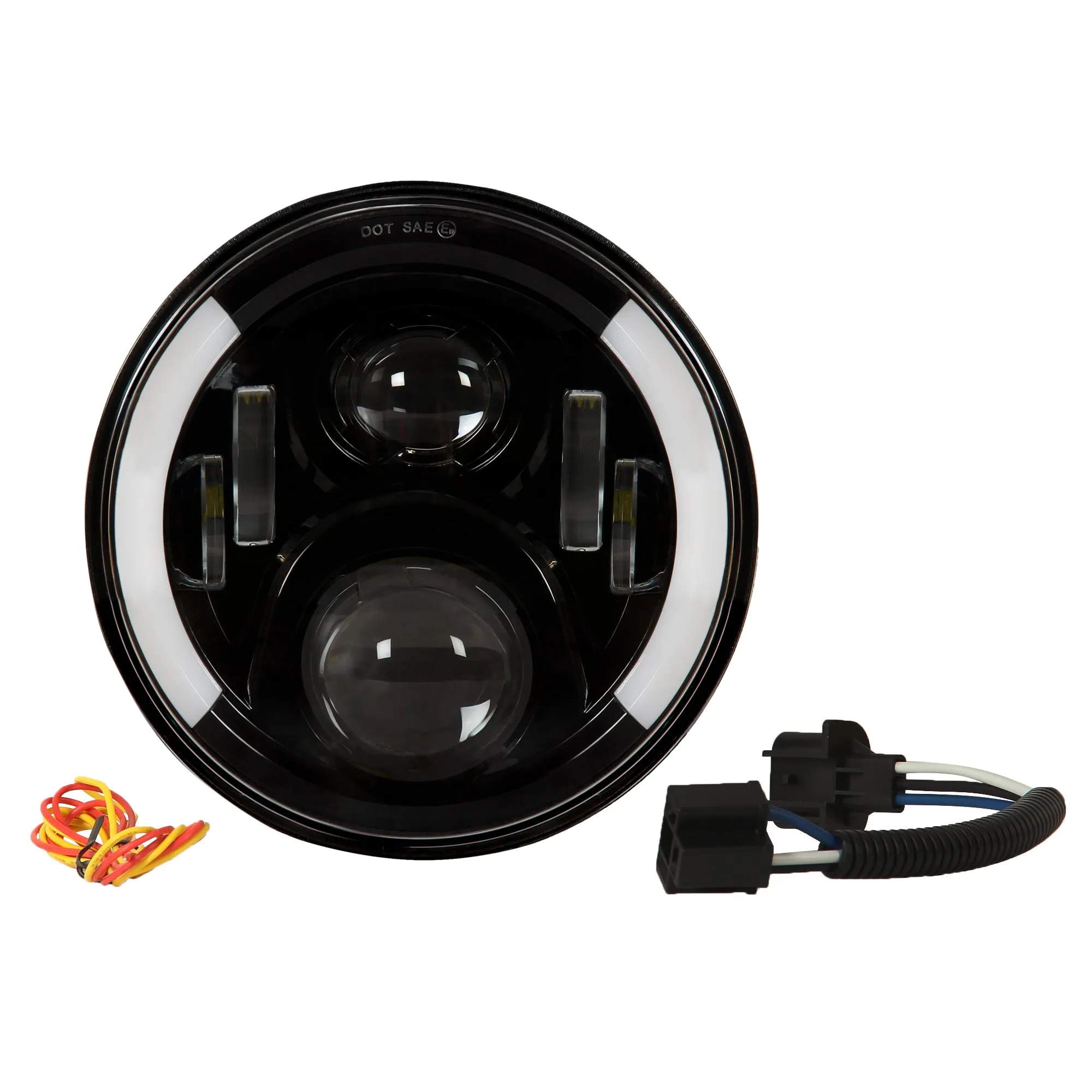 RE 7 Inch 6 LED Half Cut Hi-Low Headlight (75 Watt)