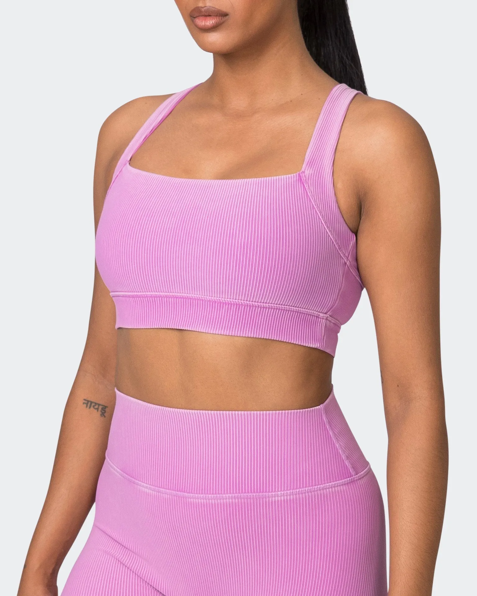 Rebound Vintage Rib Bra - Washed Dahlia