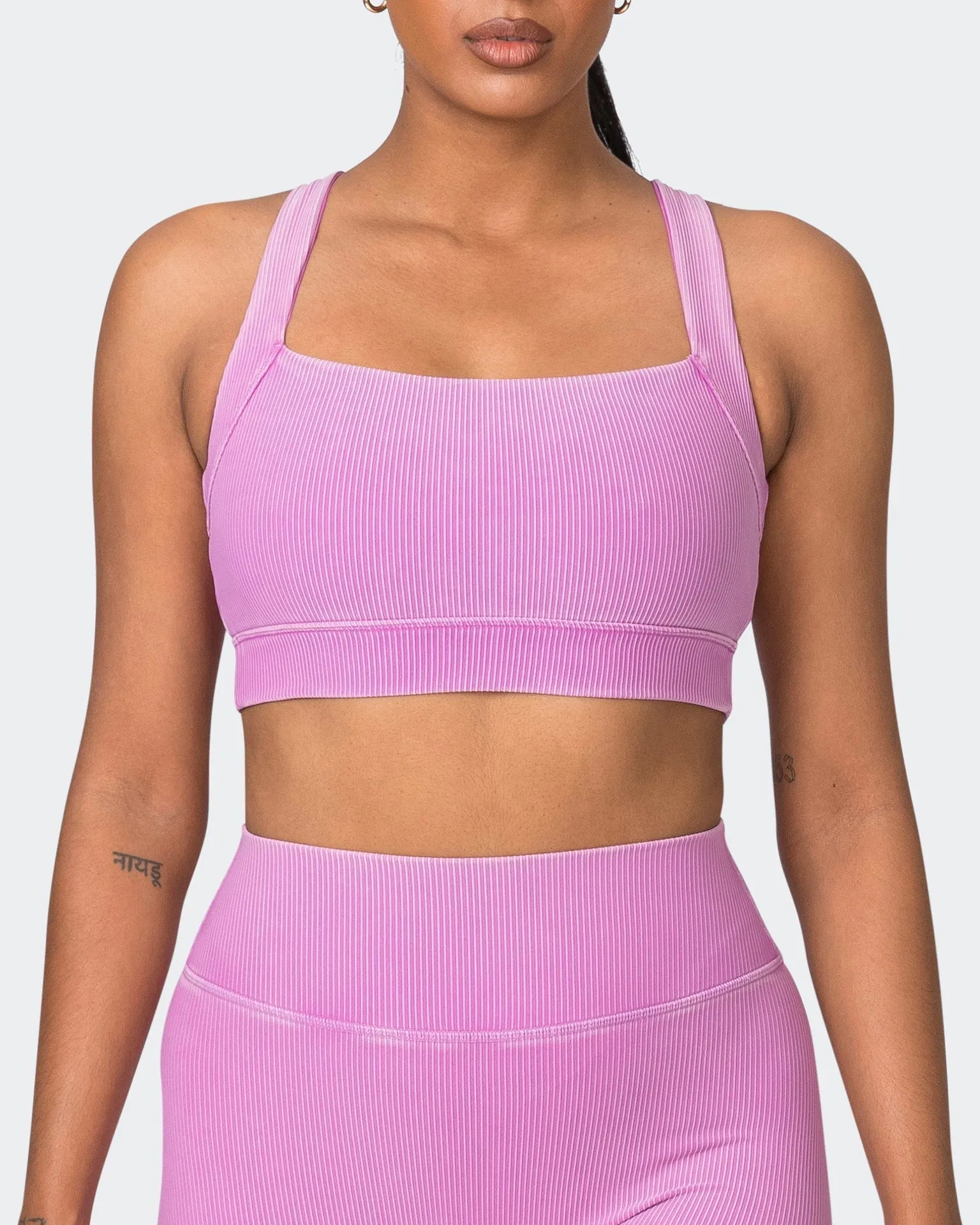 Rebound Vintage Rib Bra - Washed Dahlia