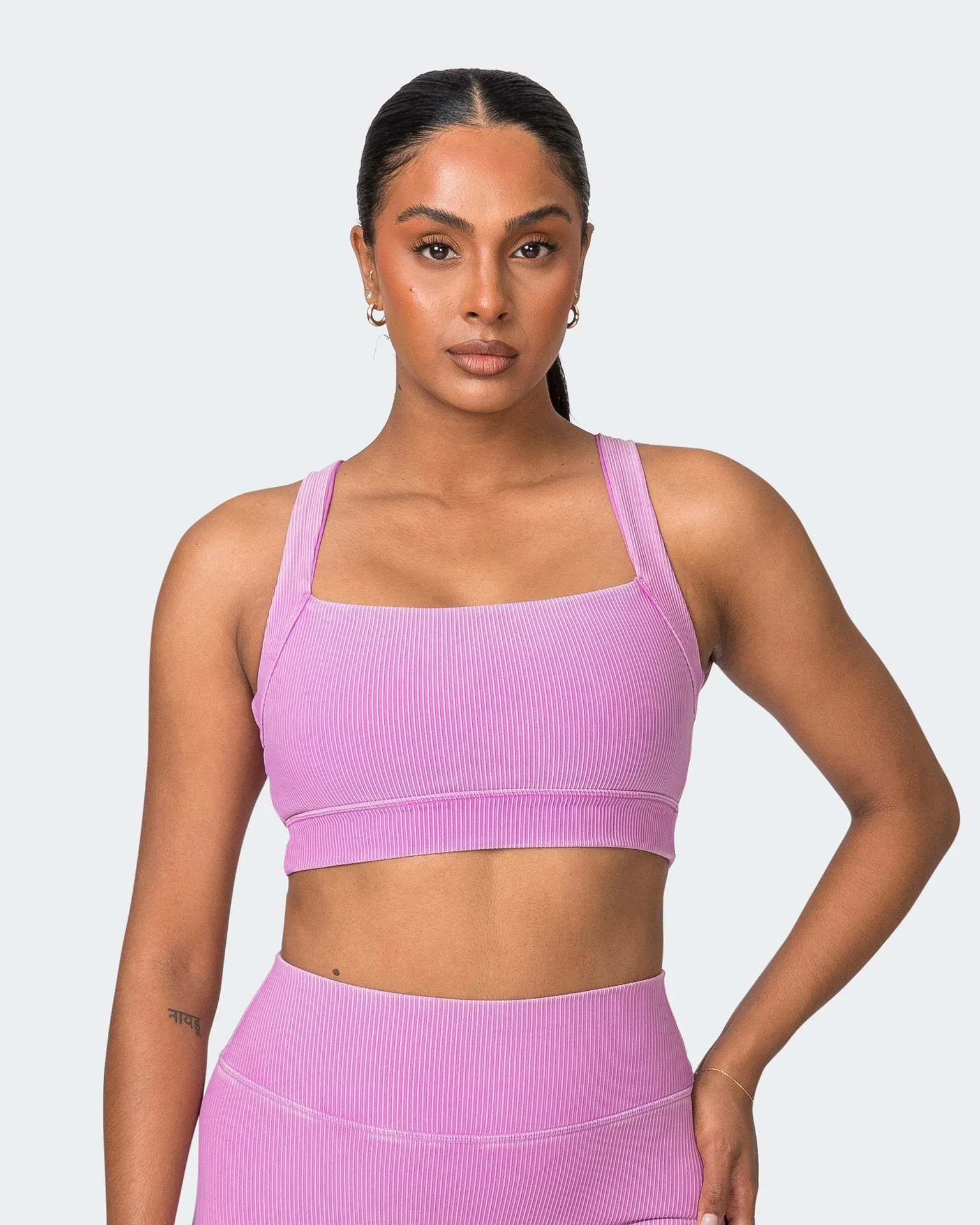 Rebound Vintage Rib Bra - Washed Dahlia