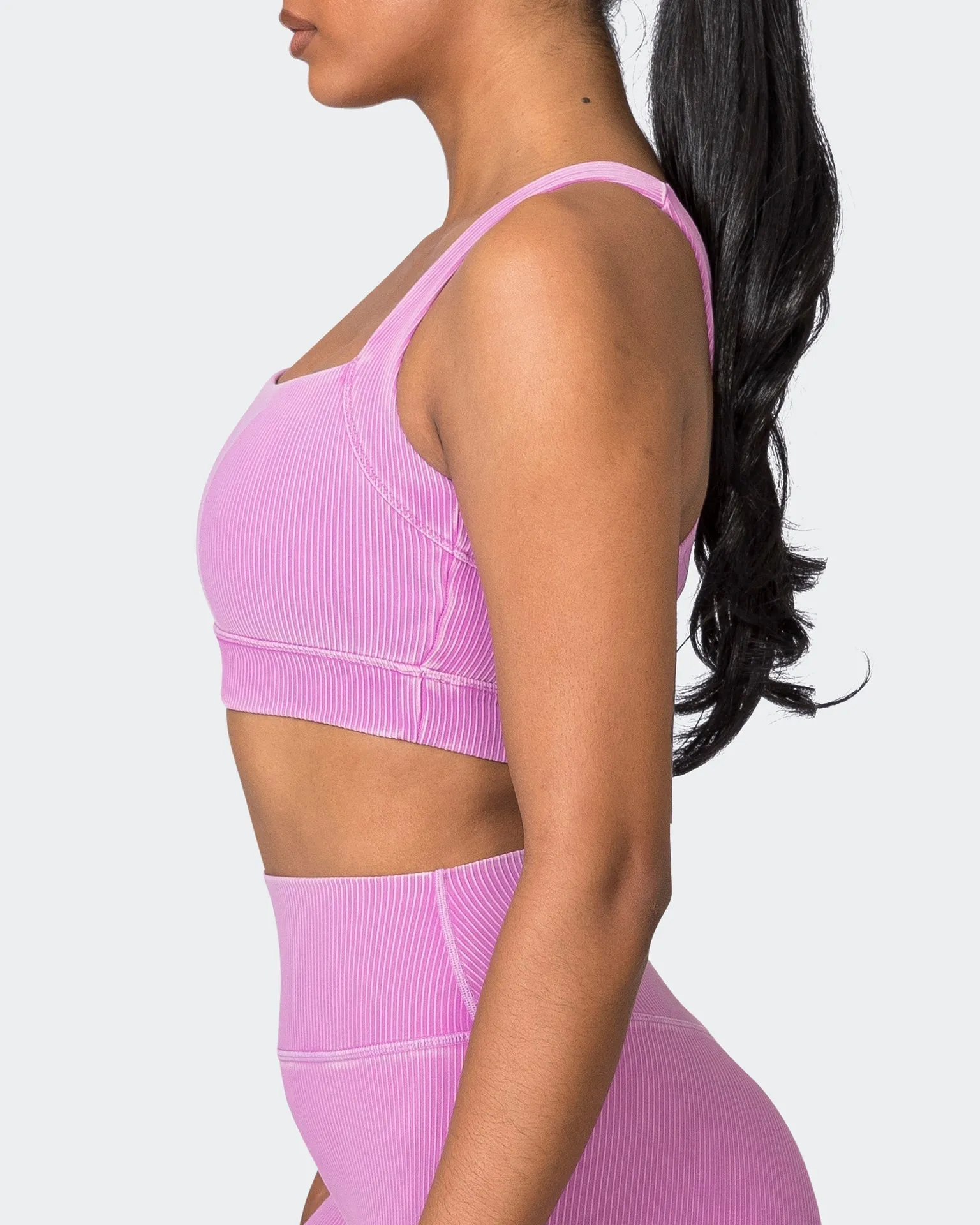Rebound Vintage Rib Bra - Washed Dahlia
