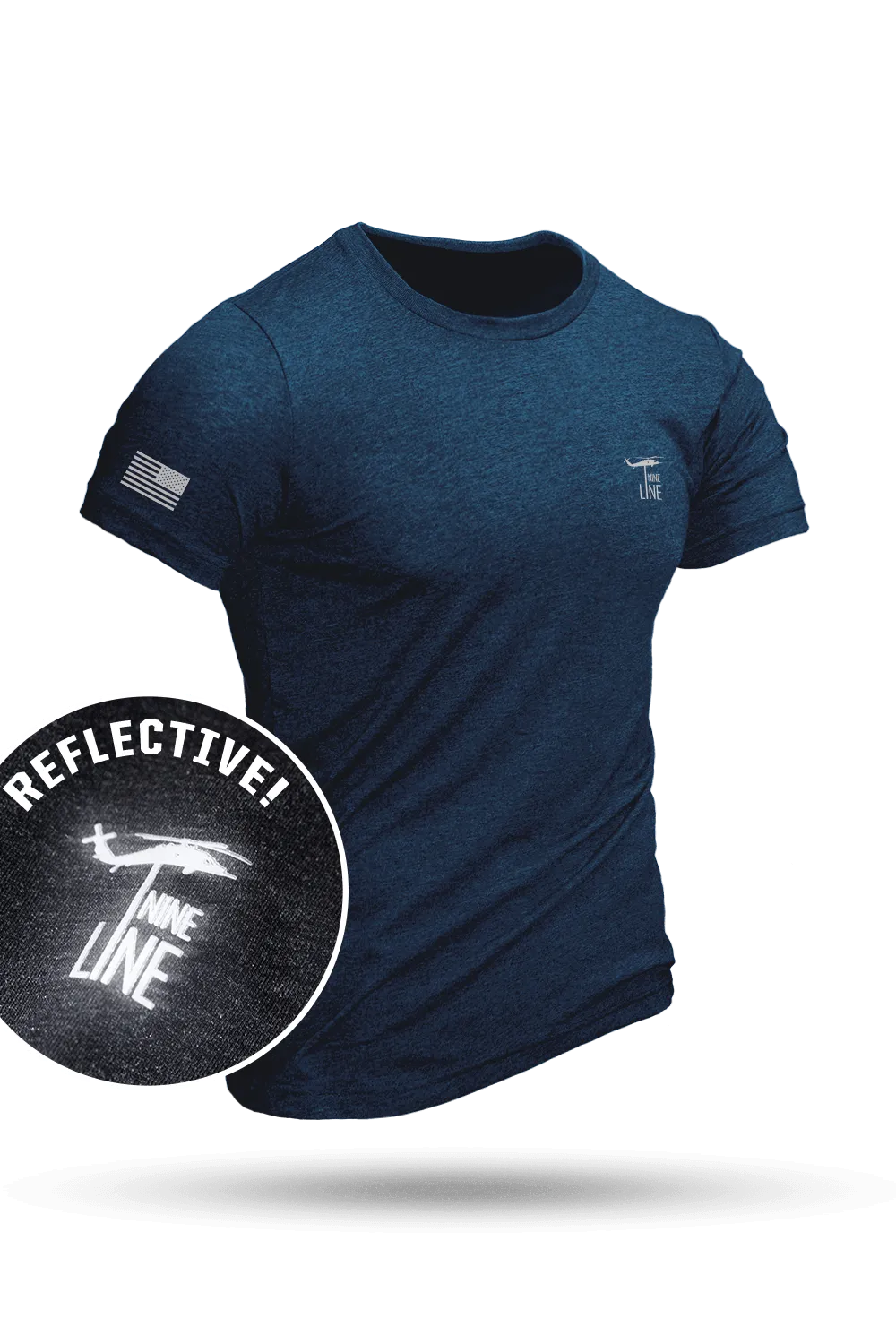 Reflective Dropline Logo with Flag - Athletic T-Shirt