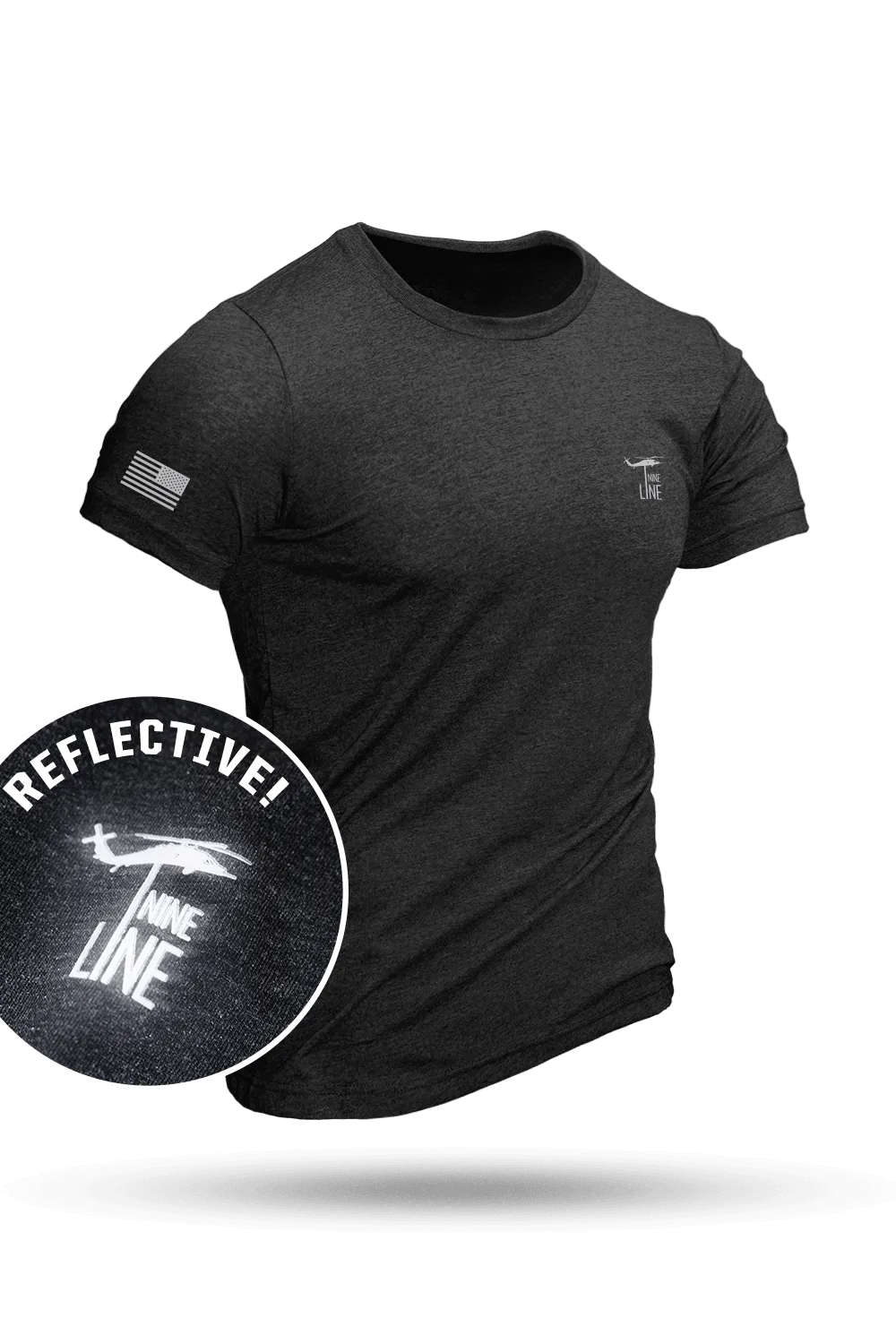 Reflective Dropline Logo with Flag - Athletic T-Shirt