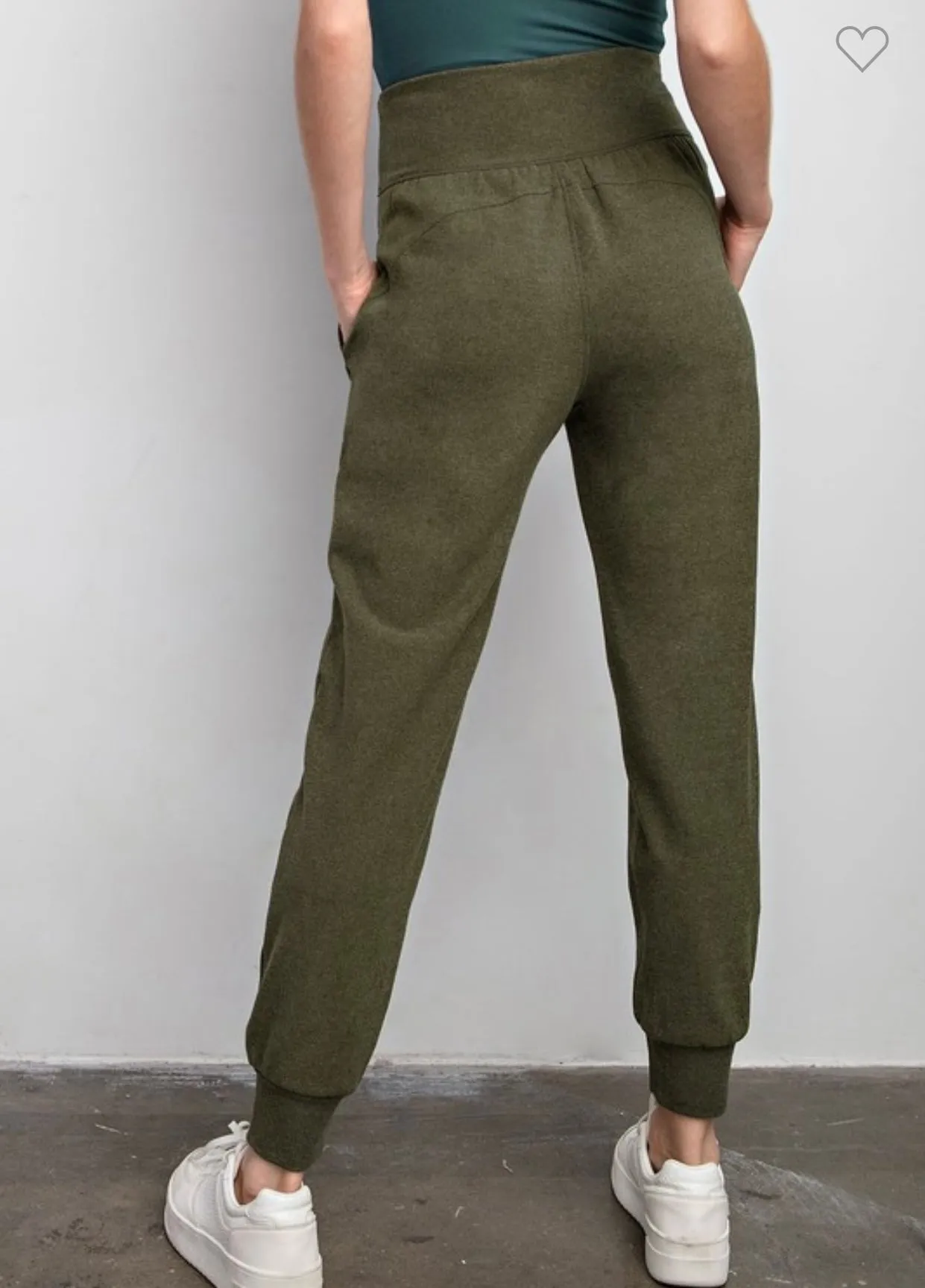 Ribbed Brushed Soft Joggers Brown