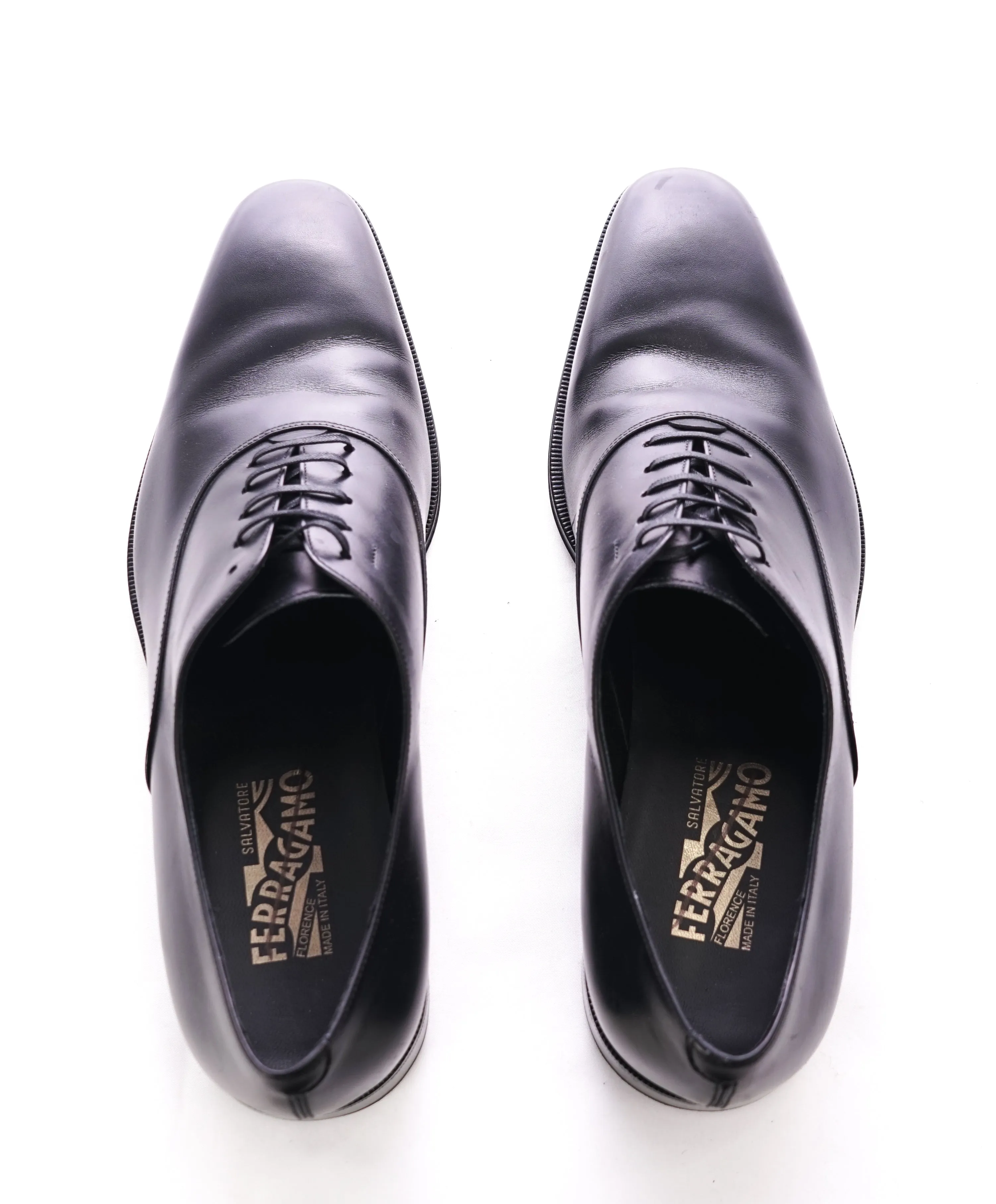SALVATORE FERRAGAMO - “ Fedele” Black Oxford W Leather Sole - 12 B
