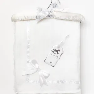 Sherpa Back Knitted Wrap with Padded Hanger - White (75x90cm) W23986