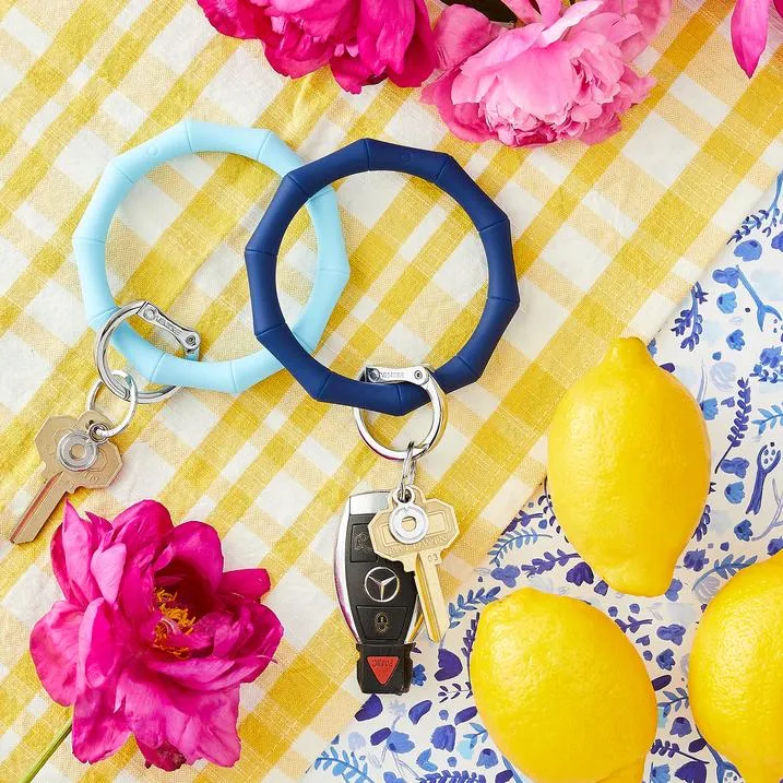 Silicone Big O® Key Ring Midnight Navy Bamboo