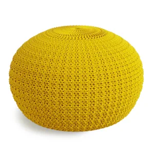SIMPLIHOME Sonata 20 Inch Boho Round Knitted Outdoor/ Indoor Pouf