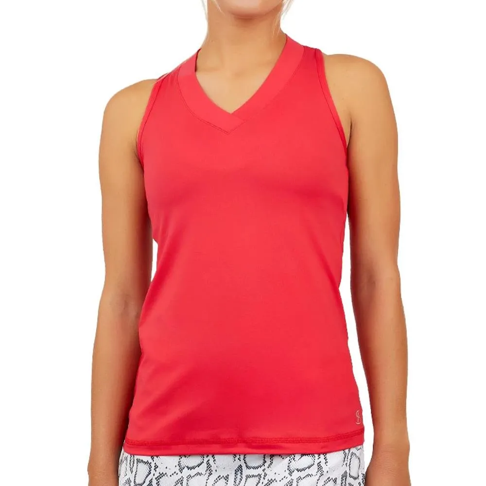 Sofibella Women's UV Colors Athletic Racerback Tank - Berry Red