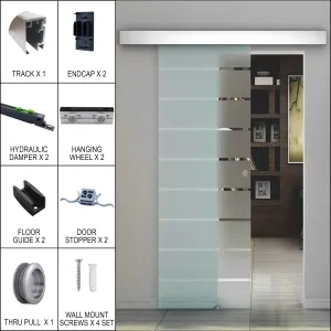 Soft-Closing Sliding Door System - Effortless Series - Wall & Ceiling Mount (BN, MBL)