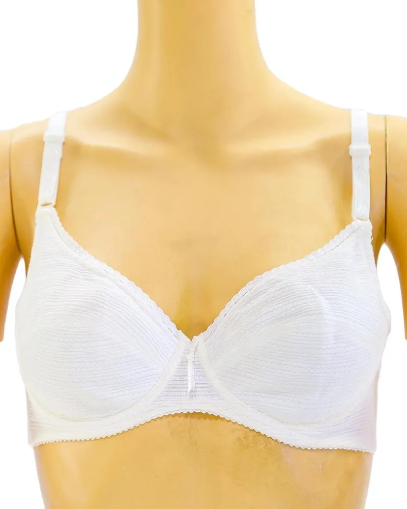 Soft Padded Bra - White - Non Padded Underwired Bra - Taiwan Bra - 2023