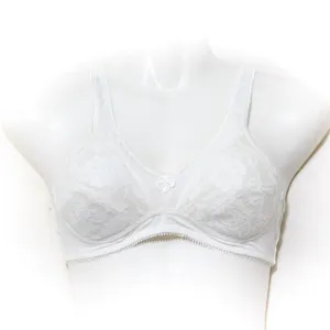 Soft Padded Cotton Net Bra - Etching Free Bra - Non Padded - White Bra