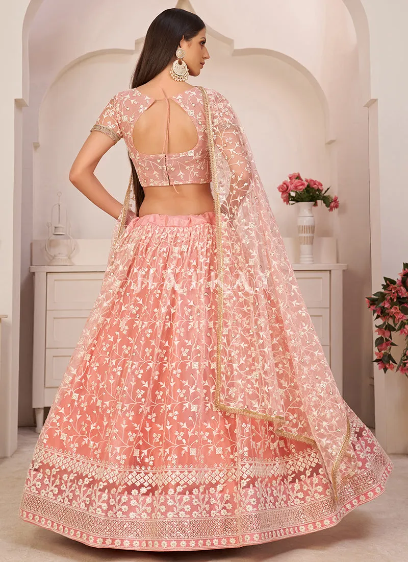 Soft Peach Embroidered Lehenga Choli