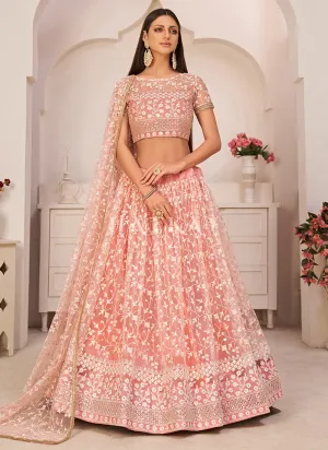 Soft Peach Embroidered Lehenga Choli