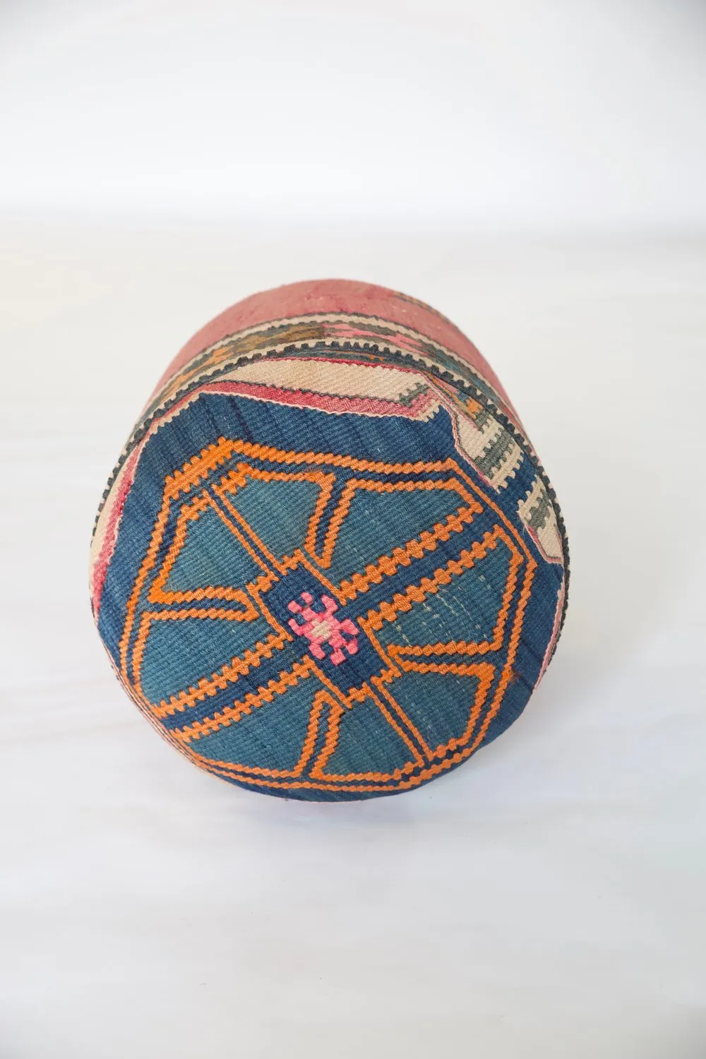 Solid Cylinder Shaped Kilim Stool