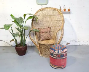 Solid Cylinder Shaped Kilim Stool