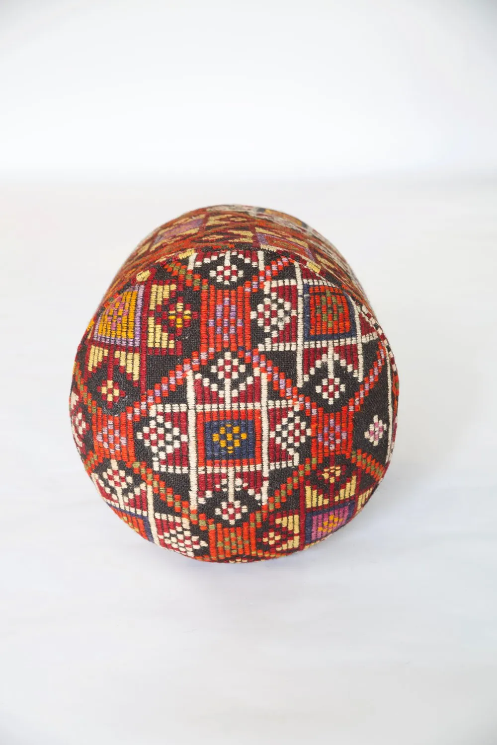 Solid Cylinder Shaped Kilim Stool
